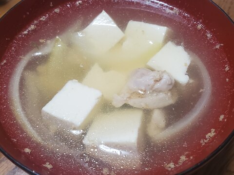 豆腐と鶏肉の和風スープ